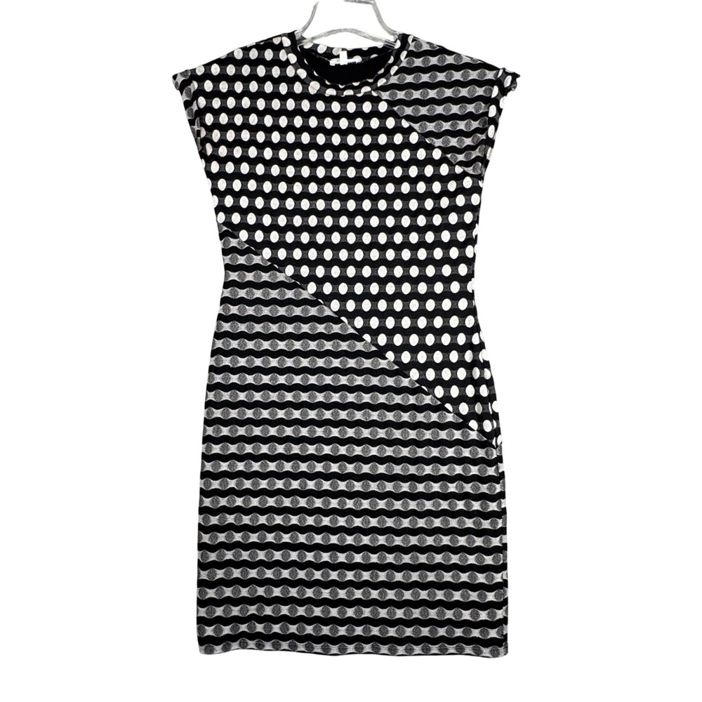 Weston Dress Black White Polka Dot Print Sleeveless Party Cocktail Size Small